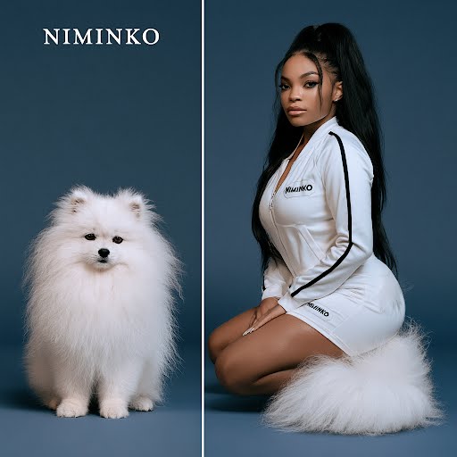Niminko White Fur Lounge Set by Niminko in White / Black showing visible Niminko garment branding.